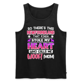 Neufundländer THERE IS THIS NEWFOUNDLAND MOM - Männer Premium Bio Tank Top - Schwarz - Vorne - Michal (187cm)