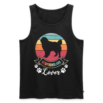 Propriétaire de chien Newfie NEWFOUNDLAND LOVER - Débardeur bio Premium Homme - noir - Devant - AI Model Male 178 light (178cm)
