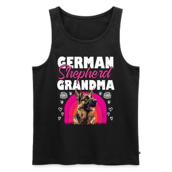 GERMAN SHEPHERD GRANDMA Deutscher Schäferhund - Männer Premium Bio Tank Top - Schwarz - Vorne - Michal (187cm)