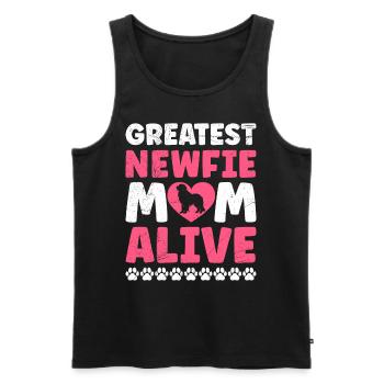 Terre-Neuve GREATEST NEWFIE MOM ALIVE Drôle - Débardeur bio Premium Homme - noir - Devant - AI Model Male 178 light (178cm)