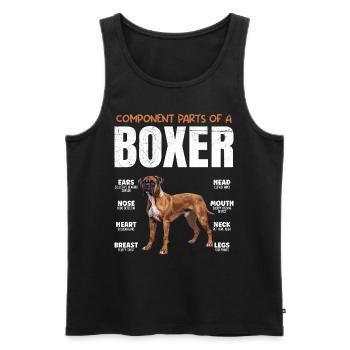 German Boxer COMPONENTS OF A BOXER Funny - Men's Premium Organic Tank Top - black - Front - AI Model Male 178 light (178cm)