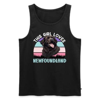Newfie DIESE FRAU LIEBT NEUFUNDLÄNDER Besitzerin - Männer Premium Bio Tank Top - Schwarz - Vorne - AI Model Male 178 light (178cm)
