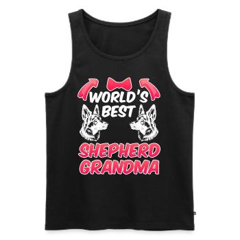 Deutscher Schäferhund WORLD'S BEST SHEPHERD - Männer Premium Bio Tank Top - Schwarz - Vorne - Michal (187cm)