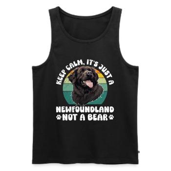 Neufundländer BLEIB COOL KEIN GRIZZLY BÄR NUR - Männer Premium Bio Tank Top - Schwarz - Vorne - AI Model Male 178 light (178cm)