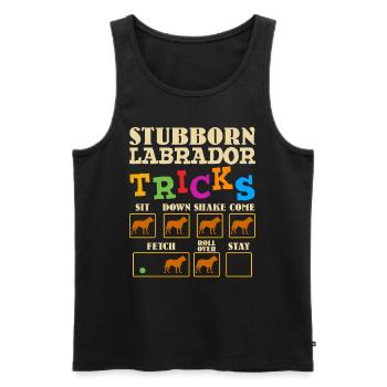 Labrador Besitzer STUBBORN LABRADOR TRICKS Lustig - Männer Premium Bio Tank Top - Schwarz - Vorne - Michal (187cm)