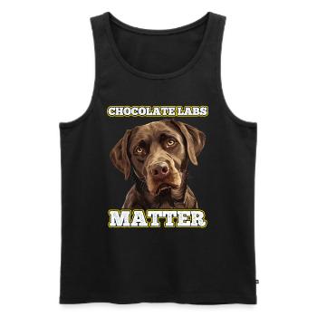 Brauner Labrador CHOCOLATE LABS MATTER Labrador - Männer Premium Bio Tank Top - Schwarz - Vorne - Michal (187cm)