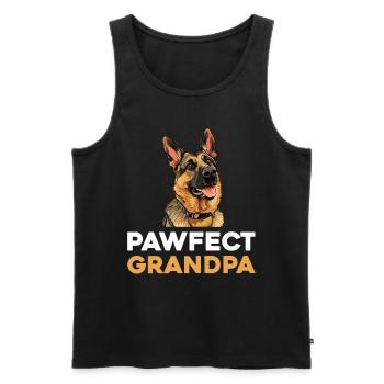 Berger allemand PAWFECT GRANDPA Berger - Débardeur bio Premium Homme - noir - Devant - Michal (187cm)