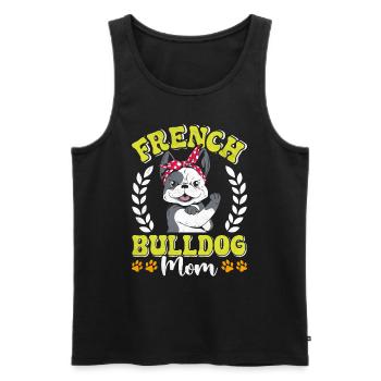 Dog Mom FRENCH BULLDOG MOM Dog Owner - Men's Premium Organic Tank Top - black - Front - AI Model Male 178 light (178cm)
