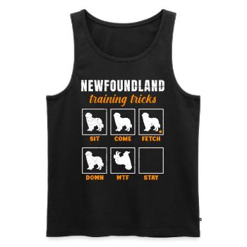 Propriétaire de Newfie ASTUCES D’ENTRAÎNEMENT DE TERRE-NEUVE - Débardeur bio Premium Homme - noir - Devant - AI Model Male 178 light (178cm)