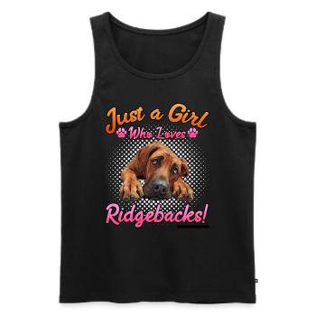 Rhodesian Ridgeback JUSTE UNE FILLE QUI AIME - Débardeur bio Premium Homme - noir - Devant - Michal (187cm)