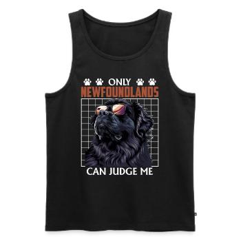 Neufundländer ONLY NEWFOUNDLANDS CAN JUDGE ME - Männer Premium Bio Tank Top - Schwarz - Vorne - Michal (187cm)
