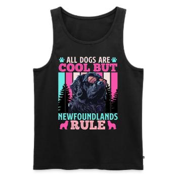 Neufundländer ALL DOGS ARE COOL BUT NEWFOUNDLANDS - Männer Premium Bio Tank Top - Schwarz - Vorne - Michal (187cm)