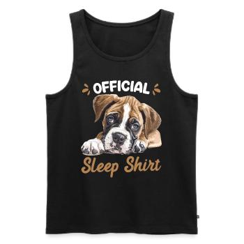 Deutscher Boxer OFFICIAL SLEEP SHIRT Boxer - Männer Premium Bio Tank Top - Schwarz - Vorne - AI Model Male 178 light (178cm)