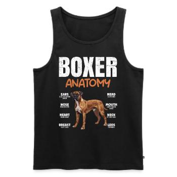 Propriétaire d'un boxeur ANATOMIE D'UN BOXEUR Drôle Allemand - Débardeur bio Premium Homme - noir - Devant - AI Model Male 178 light (178cm)