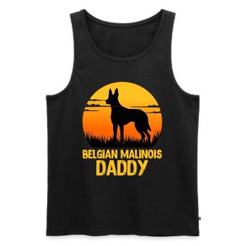 Dog Dad BELGIAN MALINOIS DADDY Dog Owner - Men's Premium Organic Tank Top - black - Front - AI Model Male 178 light (178cm)
