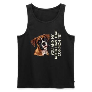 Deutscher Boxer YOU AND MY BOXER Lustiges - Männer Premium Bio Tank Top - Schwarz - Vorne - Michal (187cm)