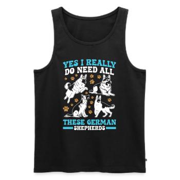 German Shepherd I REALLY DO NEED ALL THESE - Men's Premium Organic Tank Top - black - Front - AI Model Male 178 light (178cm)