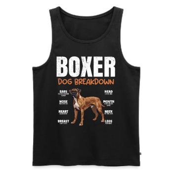 BOXER DOG BREAKDOWN German Boxer Funny - Men's Premium Organic Tank Top - black - Front - AI Model Male 178 light (178cm)