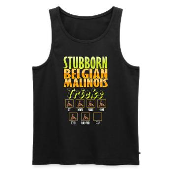 Belgian Shepherd STUBBORN BELGIAN MALINOIS - Men's Premium Organic Tank Top - black - Front - AI Model Male 178 light (178cm)