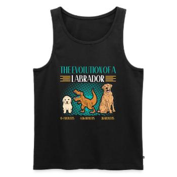 EVOLUTION OF A LABRADOR RETRIEVER Besitzer - Männer Premium Bio Tank Top - Schwarz - Vorne - AI Model Male 178 light (178cm)