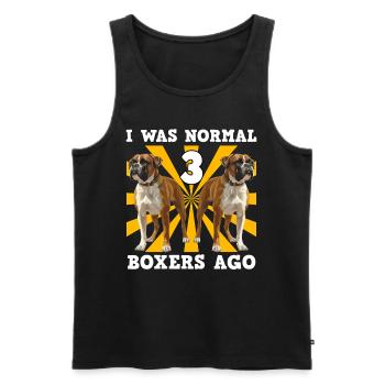 German Boxer I WAS NORMAL 3 BOXERS AGO Funny - Men's Premium Organic Tank Top - black - Front - Michal (187cm)