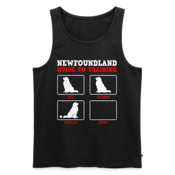 Newfie Owner NEWFOUNDLAND GUIDE TO TRAINING - Men's Premium Organic Tank Top - black - Front - Michal (187cm)