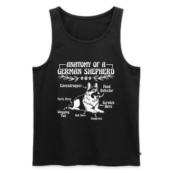 German Shepherd ANATOMY OF A GERMAN SHEPHERD Owner - Men's Premium Organic Tank Top - black - Front - AI Model Male 178 light (178cm)