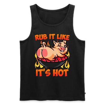 Meat Lovers RUB IT LIKE IT'S HOT Meat Fan - Men's Premium Organic Tank Top - black - Front - Michal (187cm)