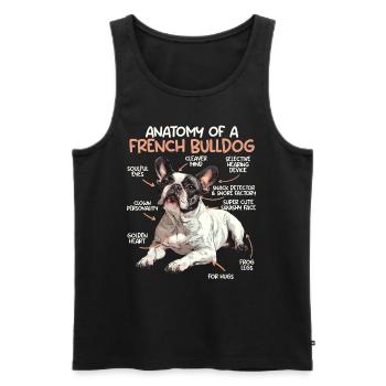 Anatomy French Bulldog Owner Funny - Men's Premium Organic Tank Top - black - Front - Michal (187cm)