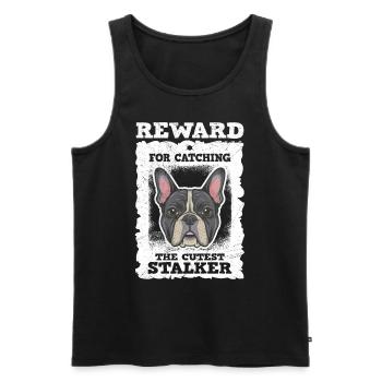 Französische Bulldogge Reward for Catching Lustig - Männer Premium Bio Tank Top - Schwarz - Vorne - Michal (187cm)