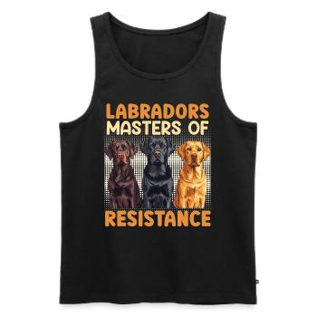Labradors MAÎTRE DE LA RÉSISTANCE Fun - Débardeur bio Premium Homme - noir - Devant - Michal (187cm)