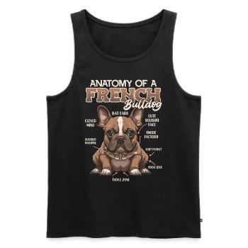Anatomy French Bulldog Owner Funny - Men's Premium Organic Tank Top - black - Front - Michal (187cm)