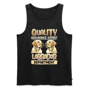 Labrador Hund QUALITY LABRADOR DEPARTMENT Lustig - Männer Premium Bio Tank Top - Schwarz - Vorne - AI Model Male 178 light (178cm)