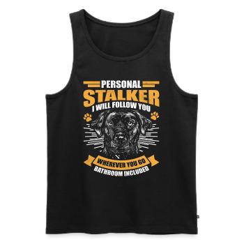 Labrador Retriever PERSONAL STALKER WHEREVER - Men's Premium Organic Tank Top - black - Front - Michal (187cm)