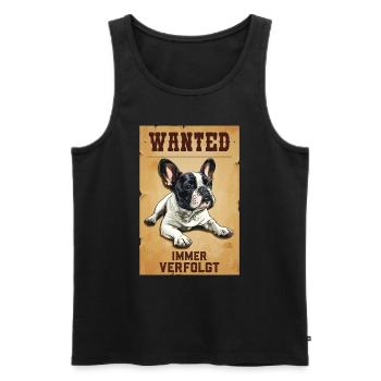 French Bulldog Owner WANTED Funny - Men's Premium Organic Tank Top - black - Front - Michal (187cm)