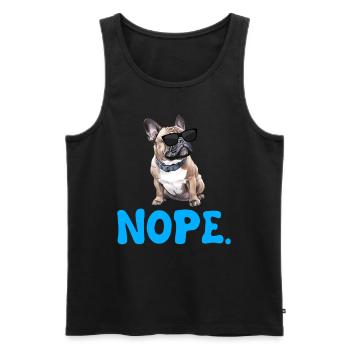 Bouledogue français Stur NOPE Frenchie - Débardeur bio Premium Homme - noir - Devant - Michal (187cm)