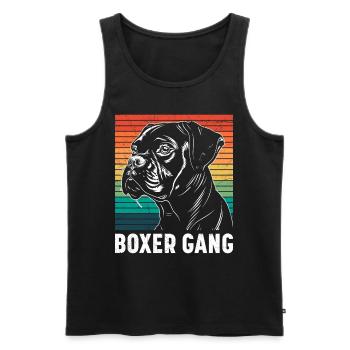 Deutscher Boxer Hundepapa BOXER-BANDE Lustiges - Männer Premium Bio Tank Top - Schwarz - Vorne - Michal (187cm)