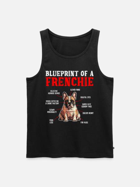 Bouledogue français Plan d’un Frenchie - Débardeur bio Premium Homme - noir