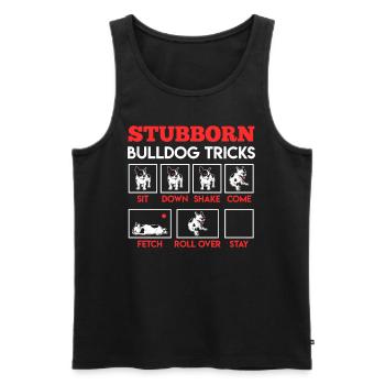 Französische Bulldogge Besitzer Stubborn Frenchie - Männer Premium Bio Tank Top - Schwarz - Vorne - Michal (187cm)