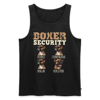 Deutscher Boxer Besitzer BOXER SECURITY Lustiges - Männer Premium Bio Tank Top - Schwarz - Vorne - AI Model Male 178 light (178cm)