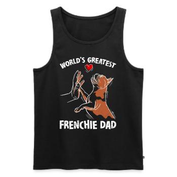 Bouledogue français, le plus grand Frenchie du monde - Débardeur bio Premium Homme - noir - Devant - Michal (187cm)
