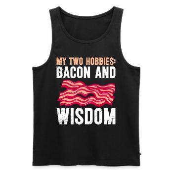 Fleischfresser My Two Hobbies Bacon and Wisdom - Männer Premium Bio Tank Top - Schwarz - Vorne - AI Model Male 178 light (178cm)