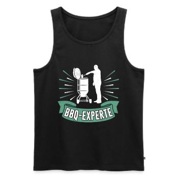 BBQ-Experte Lustig Fleischliebhaber Fleischesser - Männer Premium Bio Tank Top - Schwarz - Vorne - Michal (187cm)
