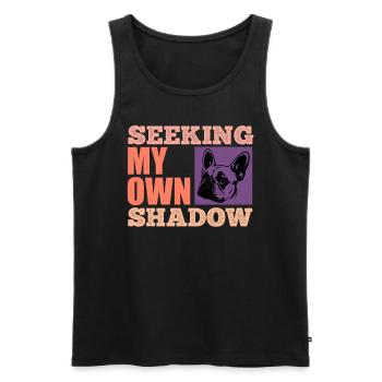 Frenchie Owner SEEKING MY OWN SHADOW Funny - Men's Premium Organic Tank Top - black - Front - Michal (187cm)