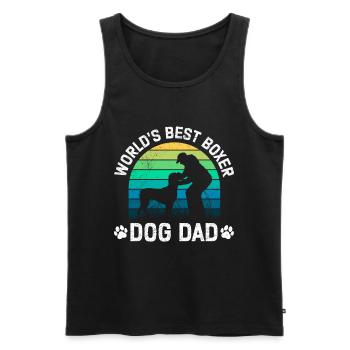 Deutscher Boxer WELTBESTER BOXER PAPA Boxer Fan - Männer Premium Bio Tank Top - Schwarz - Vorne - AI Model Male 178 light (178cm)