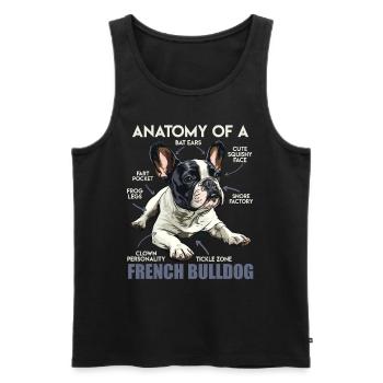 Évaluateur Frenchie Anatomie d’un bouledogue français - Débardeur bio Premium Homme - noir - Devant - Michal (187cm)