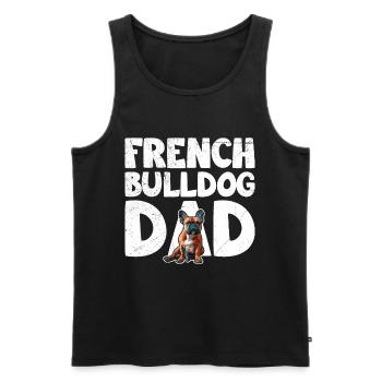Frenchie Dad French Bulldog Dad Französische - Débardeur bio Premium Homme - noir - Devant - AI Model Male 178 light (178cm)