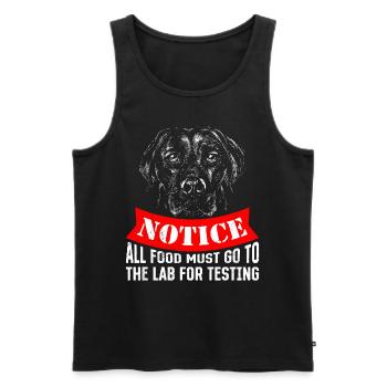 Labrador Lover NOTICE All Food to Lab - Men's Premium Organic Tank Top - black - Front - Michal (187cm)