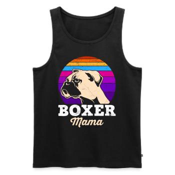 BOXER MAMA Deutscher Boxer Hundemama Boxer - Männer Premium Bio Tank Top - Schwarz - Vorne - AI Model Male 178 light (178cm)