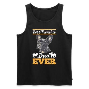 Bouledogue français MEILLEUR PAPA FRENCHIE DE TOUS LES TEMPS - Débardeur bio Premium Homme - noir - Devant - Michal (187cm)